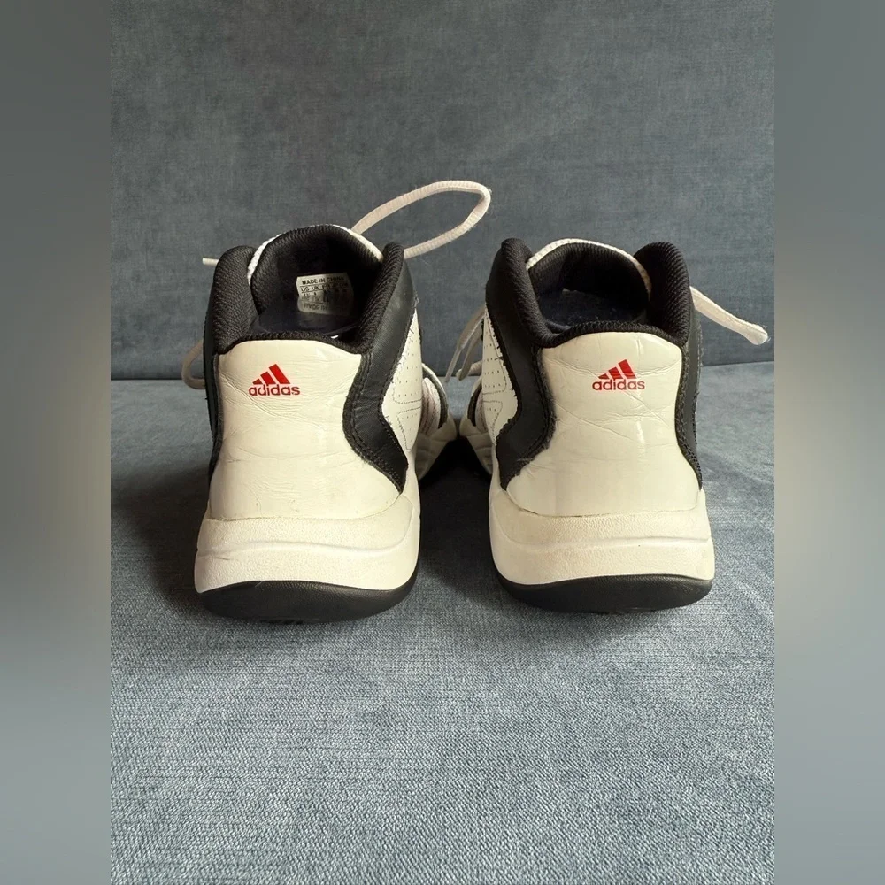 Adidas Youth Basketball Shoes SZ 6.5 Lace Up High Top White Red Black Athletic